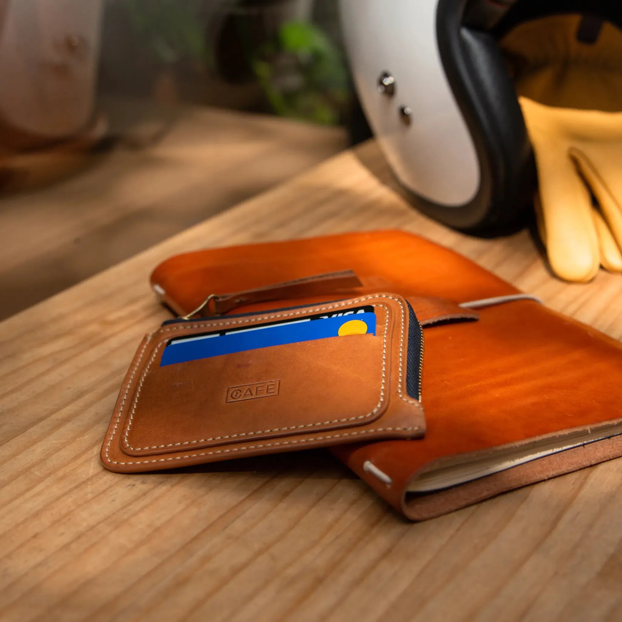 leather zip wallet