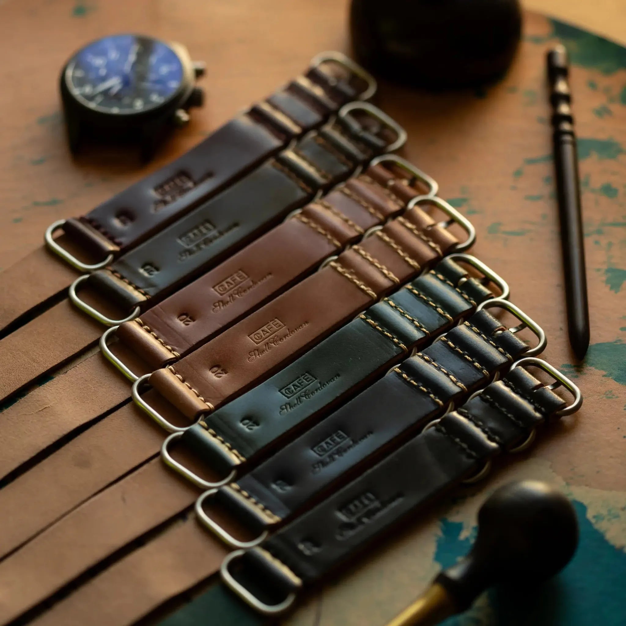 Cordovan NATO Strap in Ocean