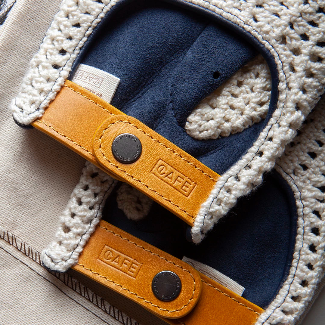 crochet driving gloves blue
