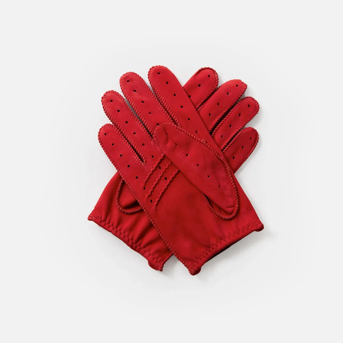 Driving Gloves in Red Suede