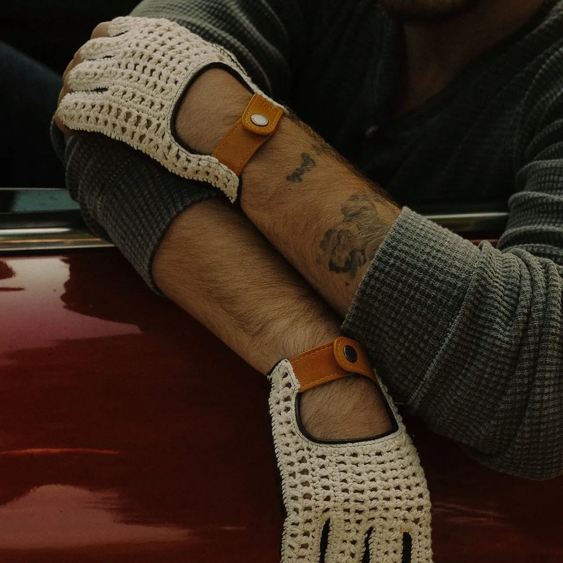 fingerless crochet driving gloves