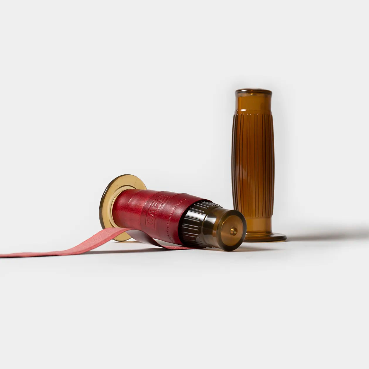 Motorcycle Leather Grips in Berry