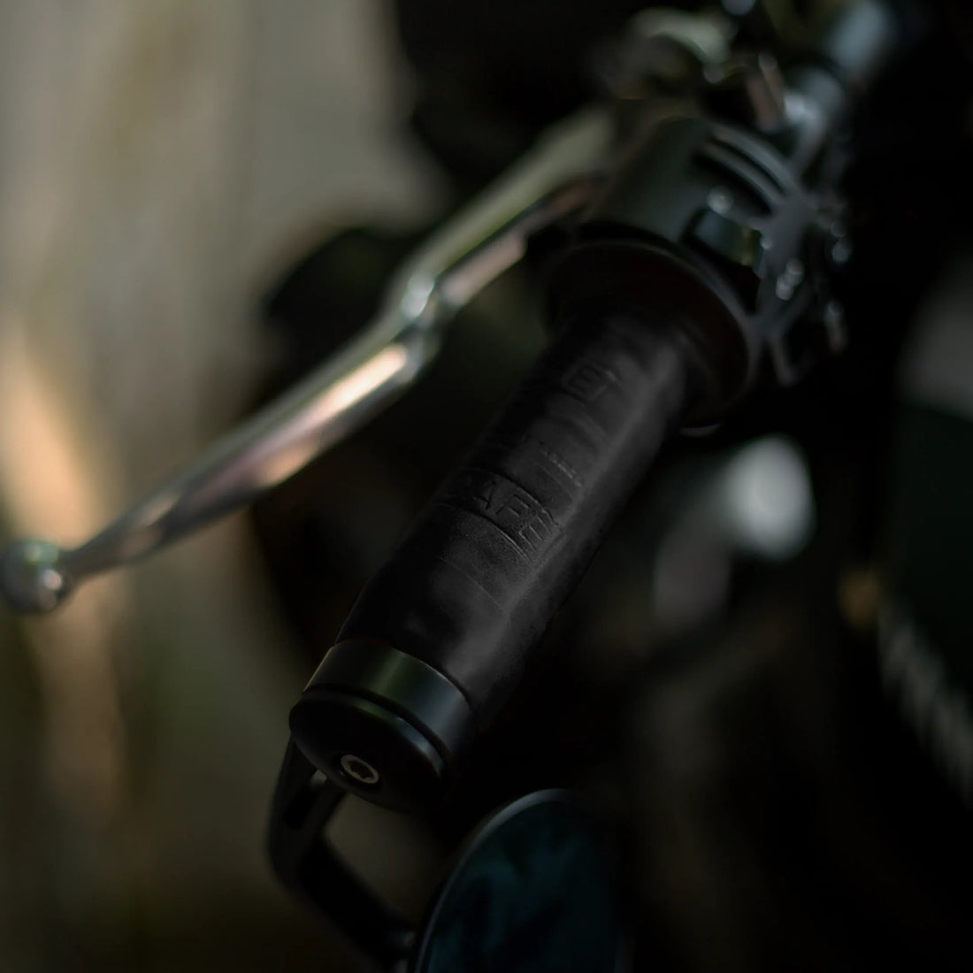 Motorcycle Leather Grips in Black