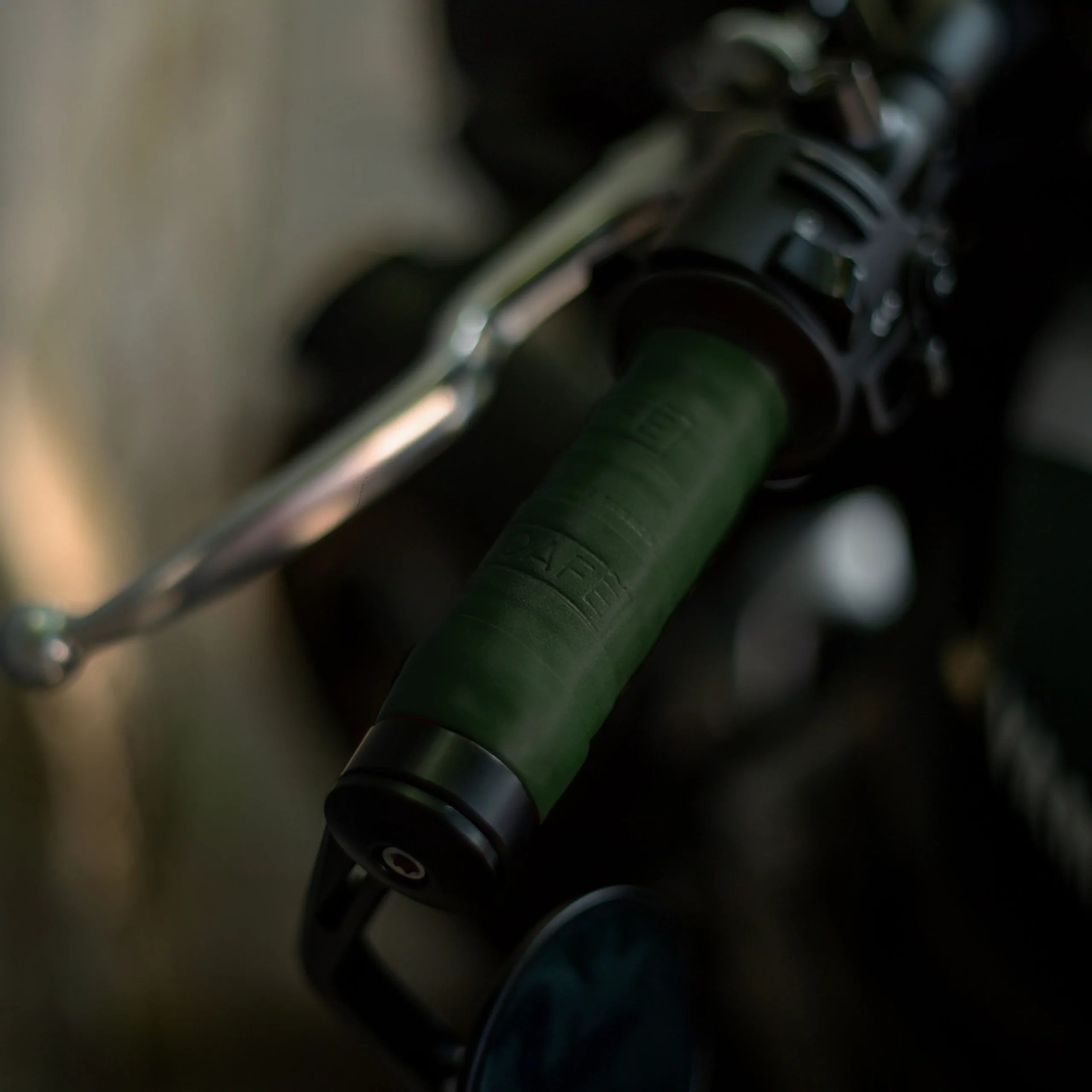 Motorcycle Leather Grips in Forest
