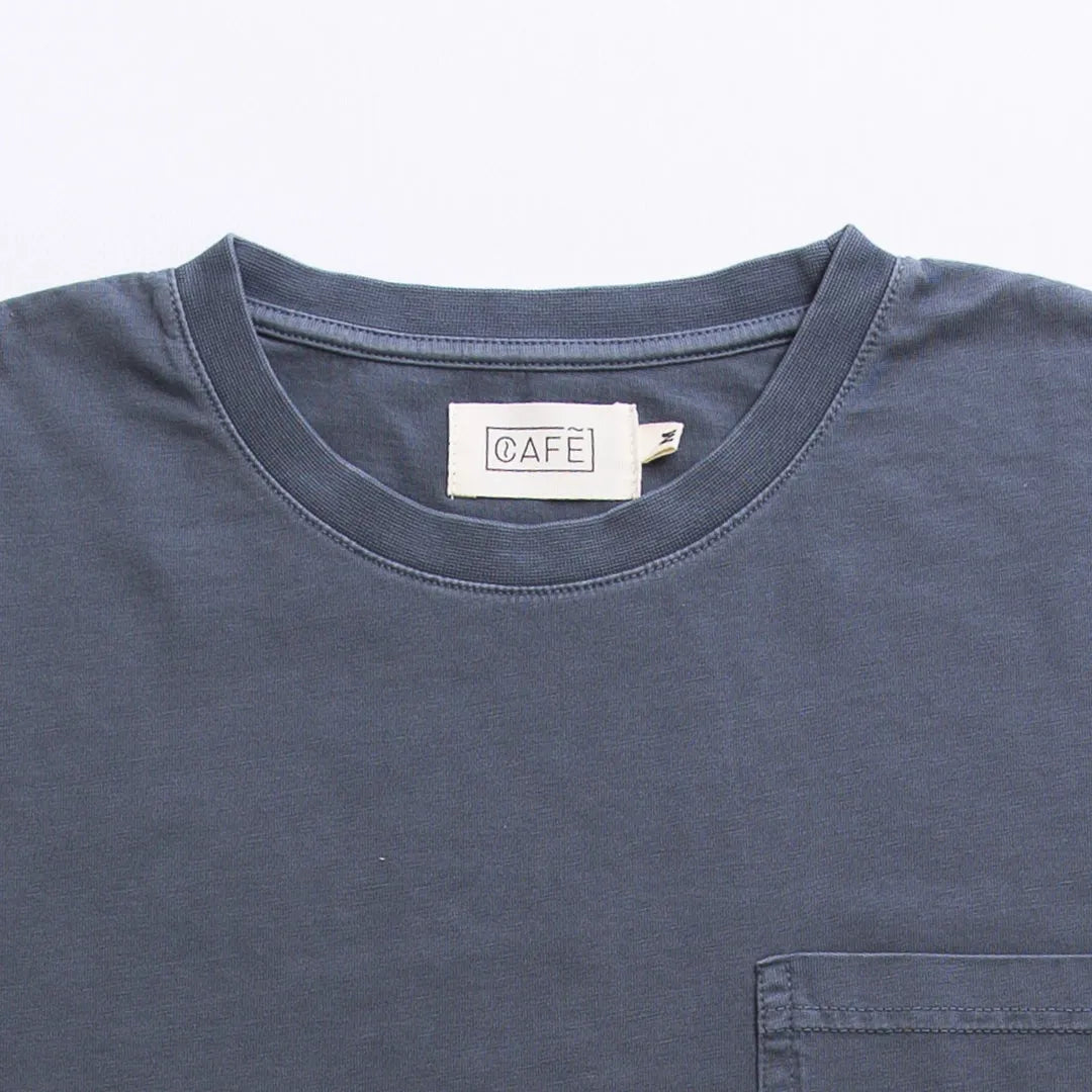 organic heavy bag tee charcoal neck
