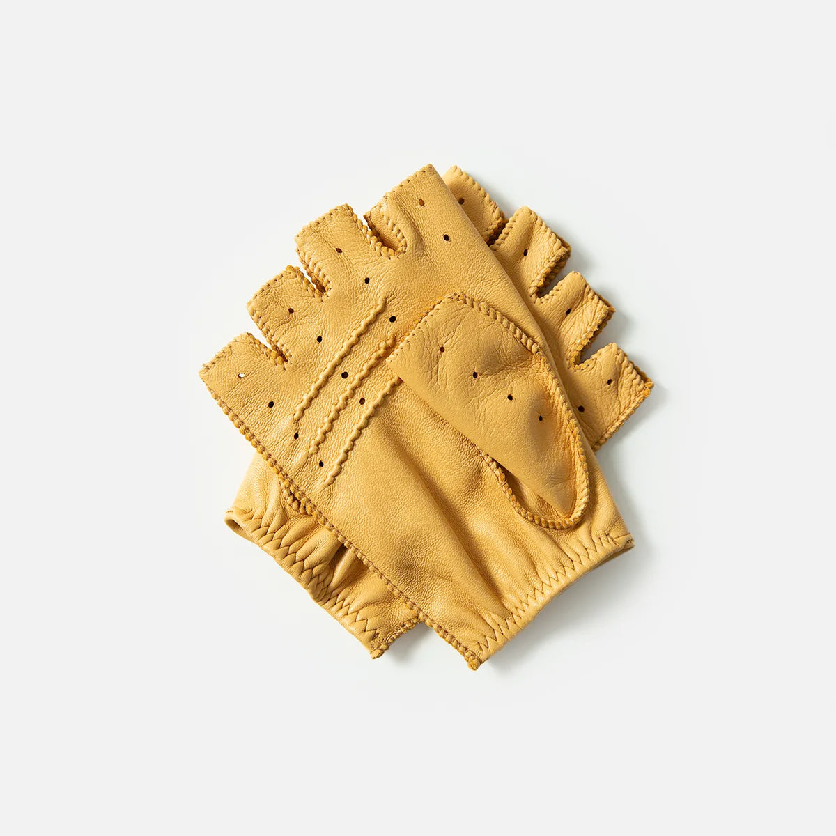 The Targa Fingerless Driving Gloves in Cream