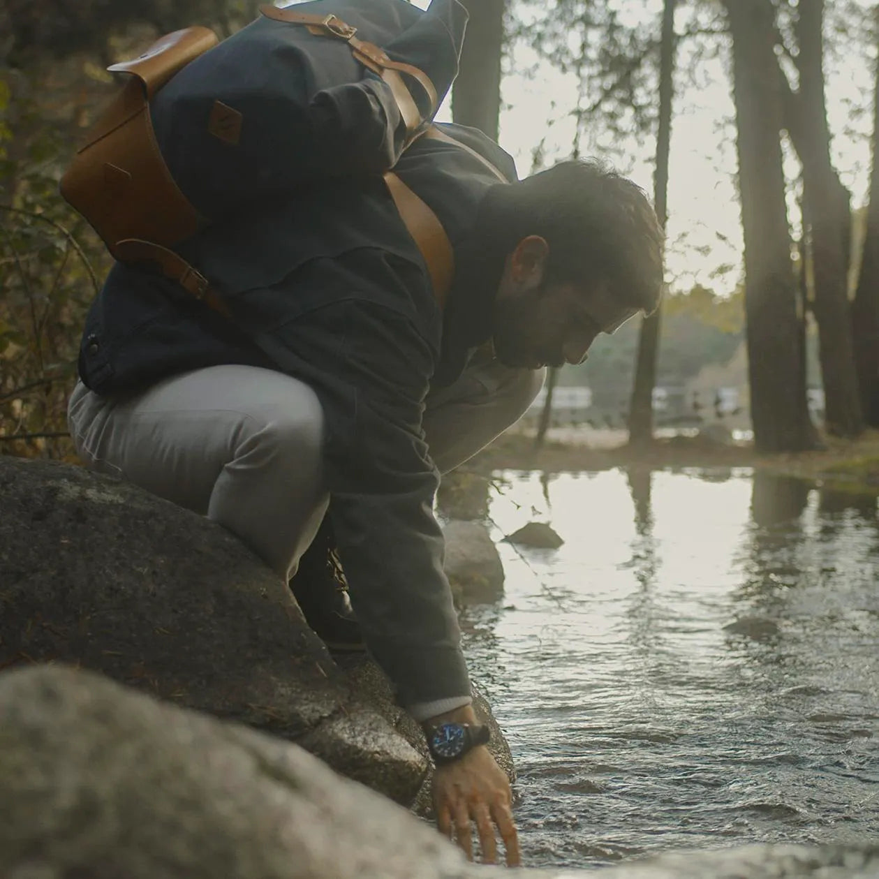 waxed canvas backpack iwc