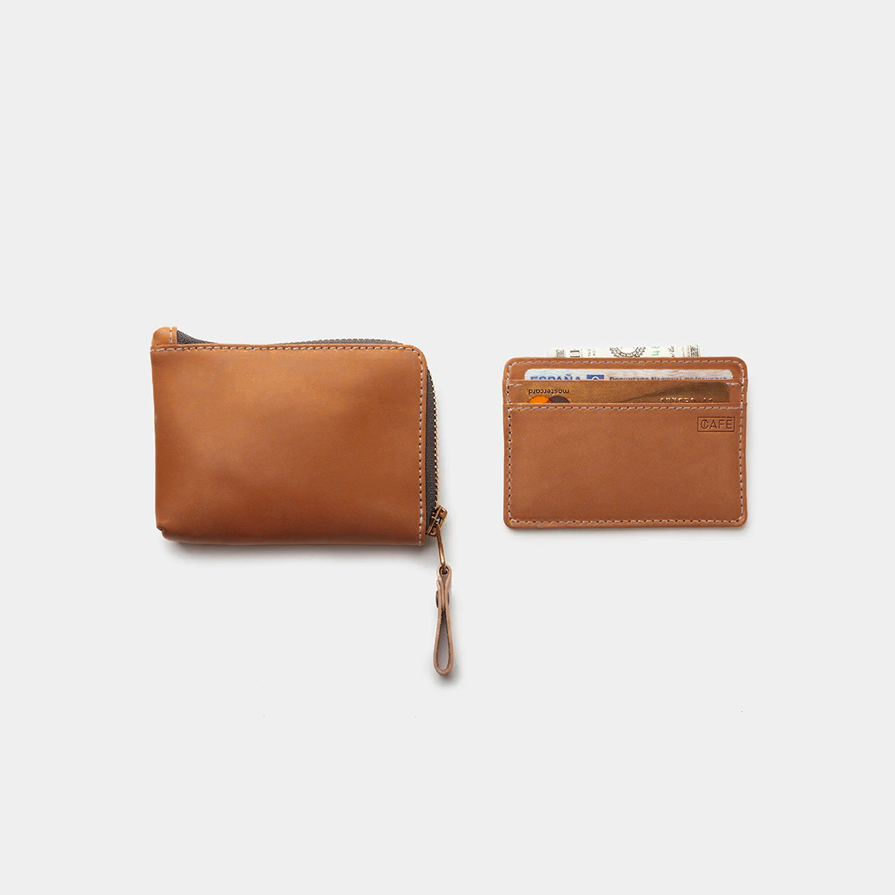 Osaka Leather Zip Wallet Roasted
