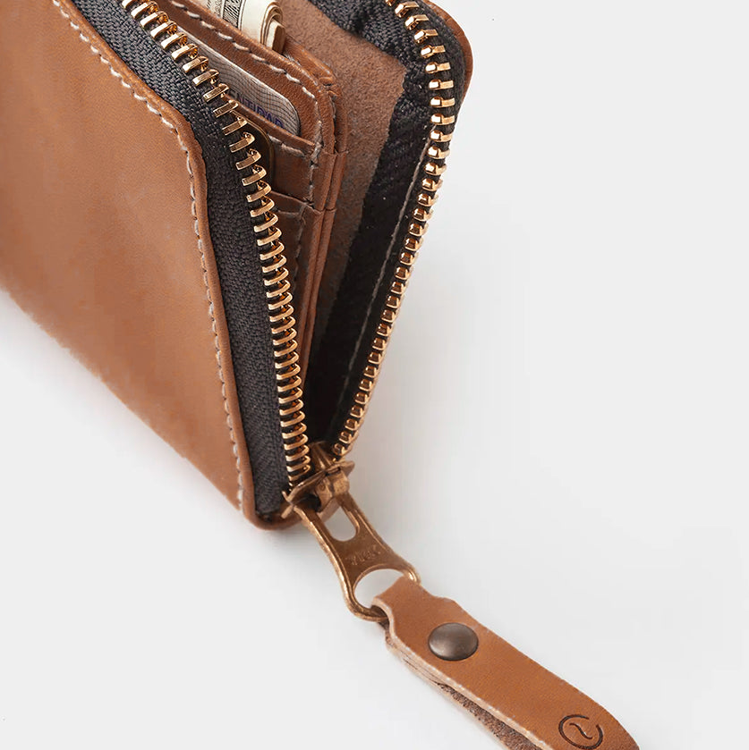 Osaka Leather Zip Wallet Roasted