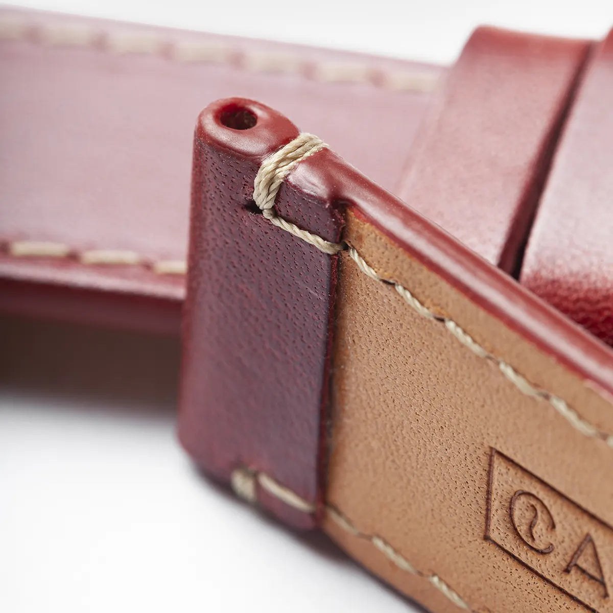 Leather Watch Strap "The Klaus" in Berry