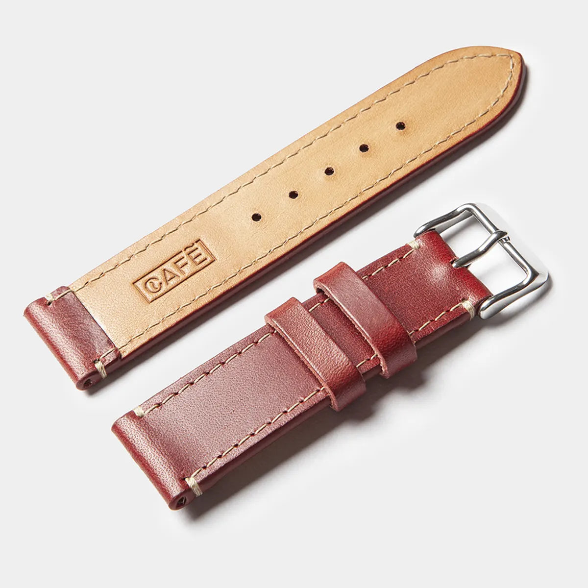 Leather Watch Strap "The Klaus" in Berry