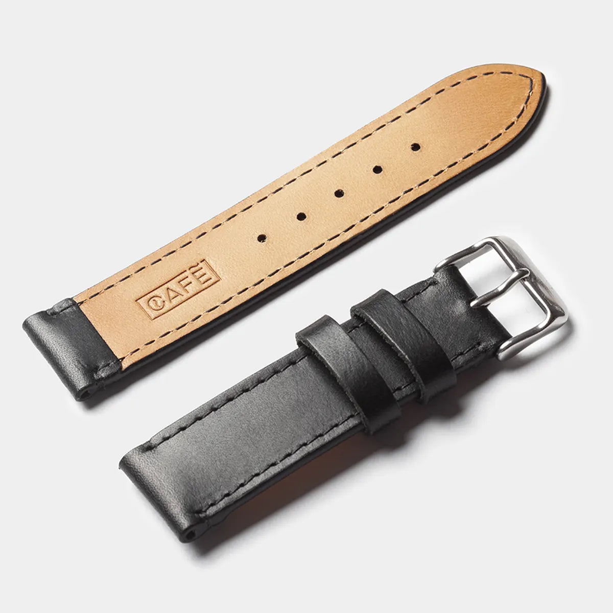 Leather Watch Strap "The Klaus" in Black
