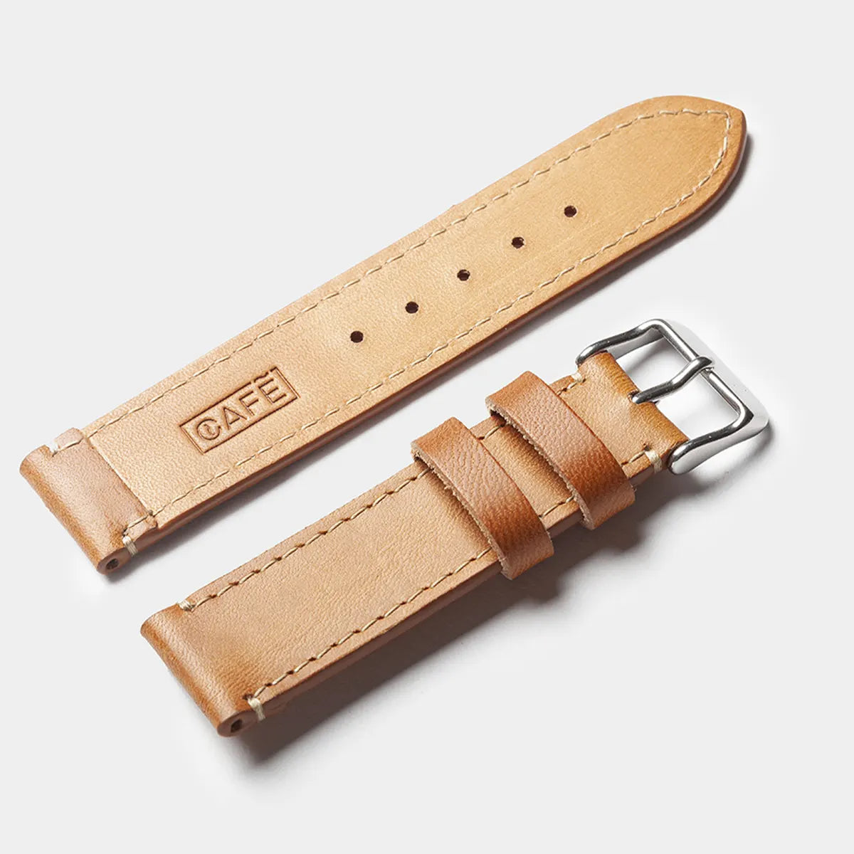 leather watch strap back side