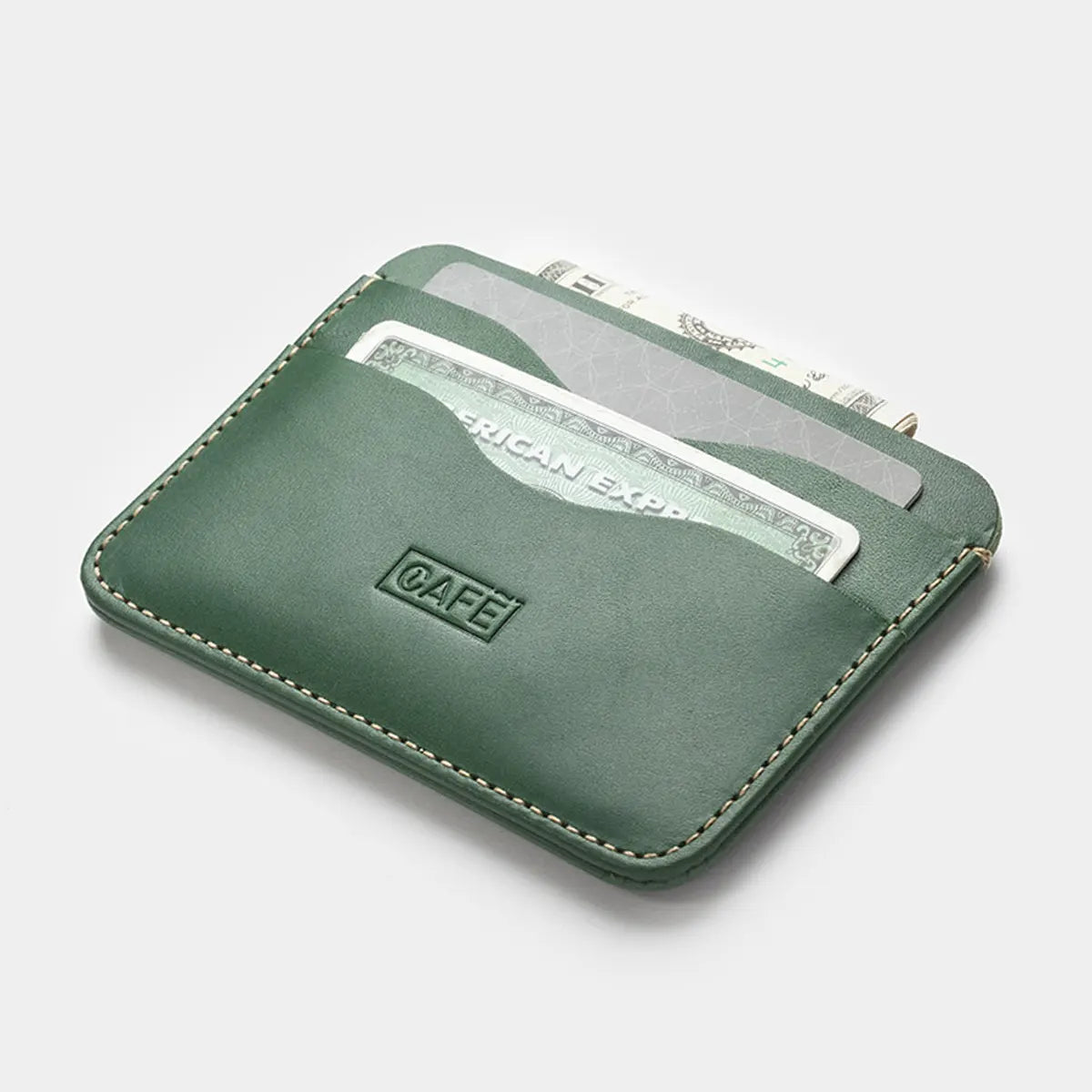 Leather Card Holder Panama+ - Greenery