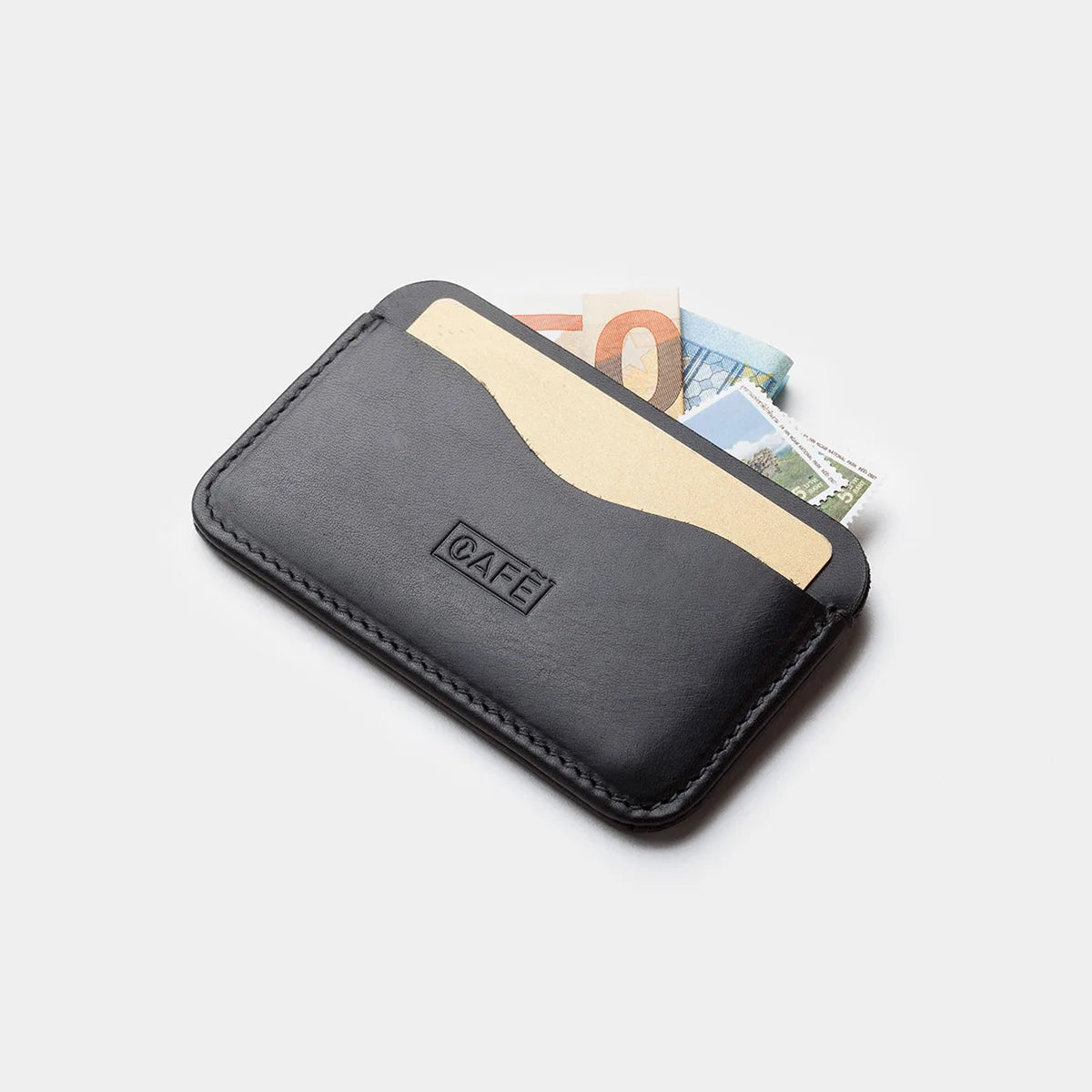 Leather Card Holder Panama - Black