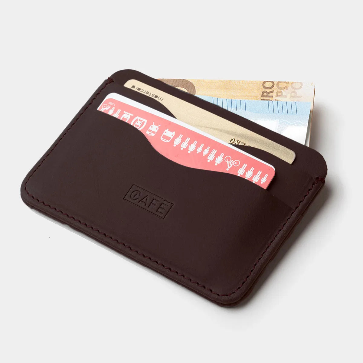 Leather Card Holder Panama+ - Black Coffee