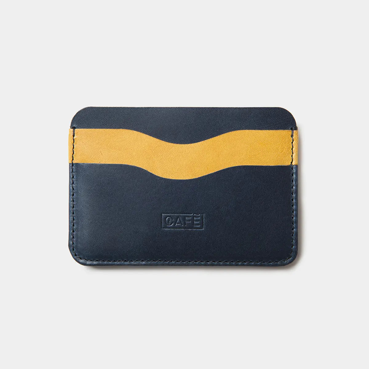 Leather Card Holder Panama+ - Ocean & Spicy Mustard