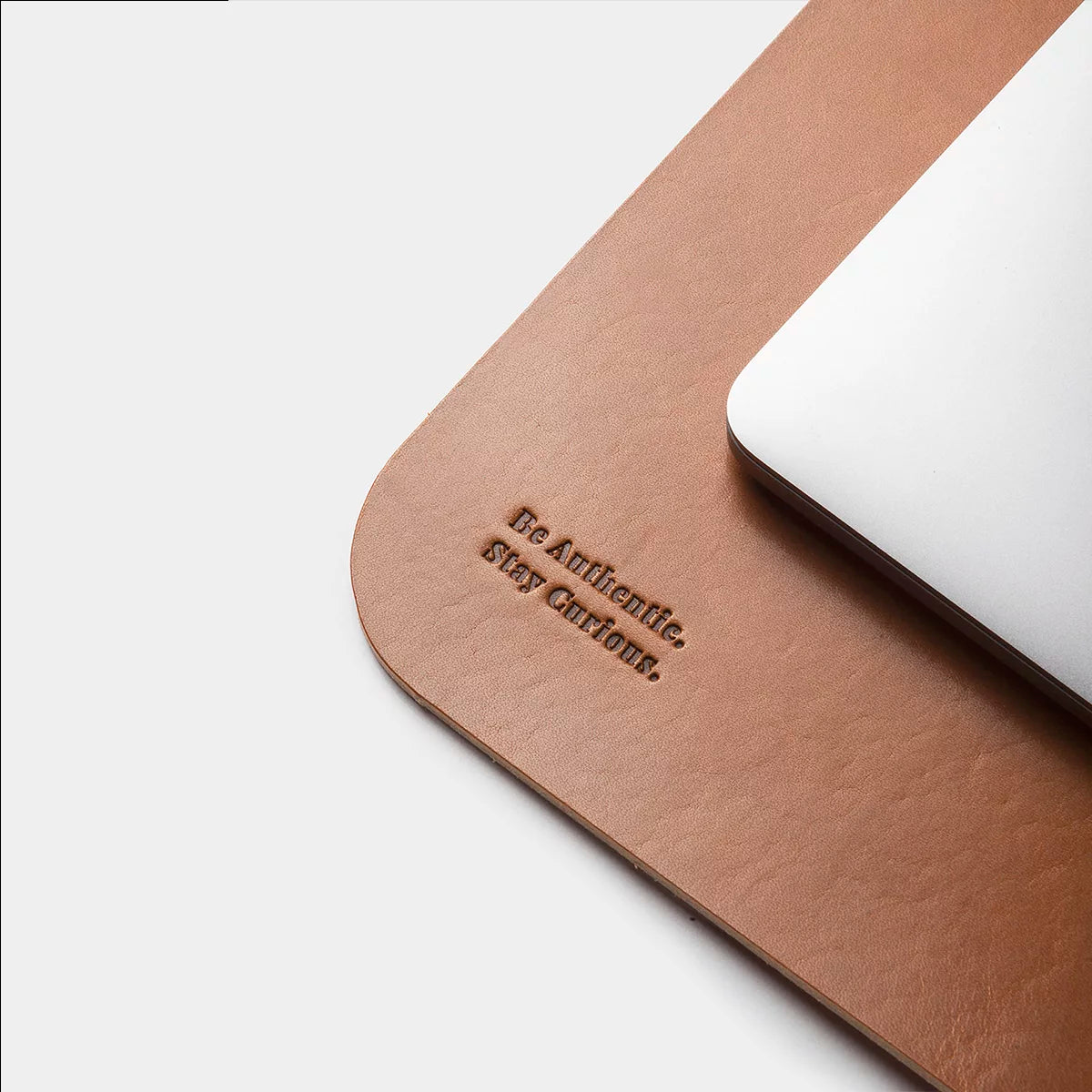 leather desk pad roasted detail