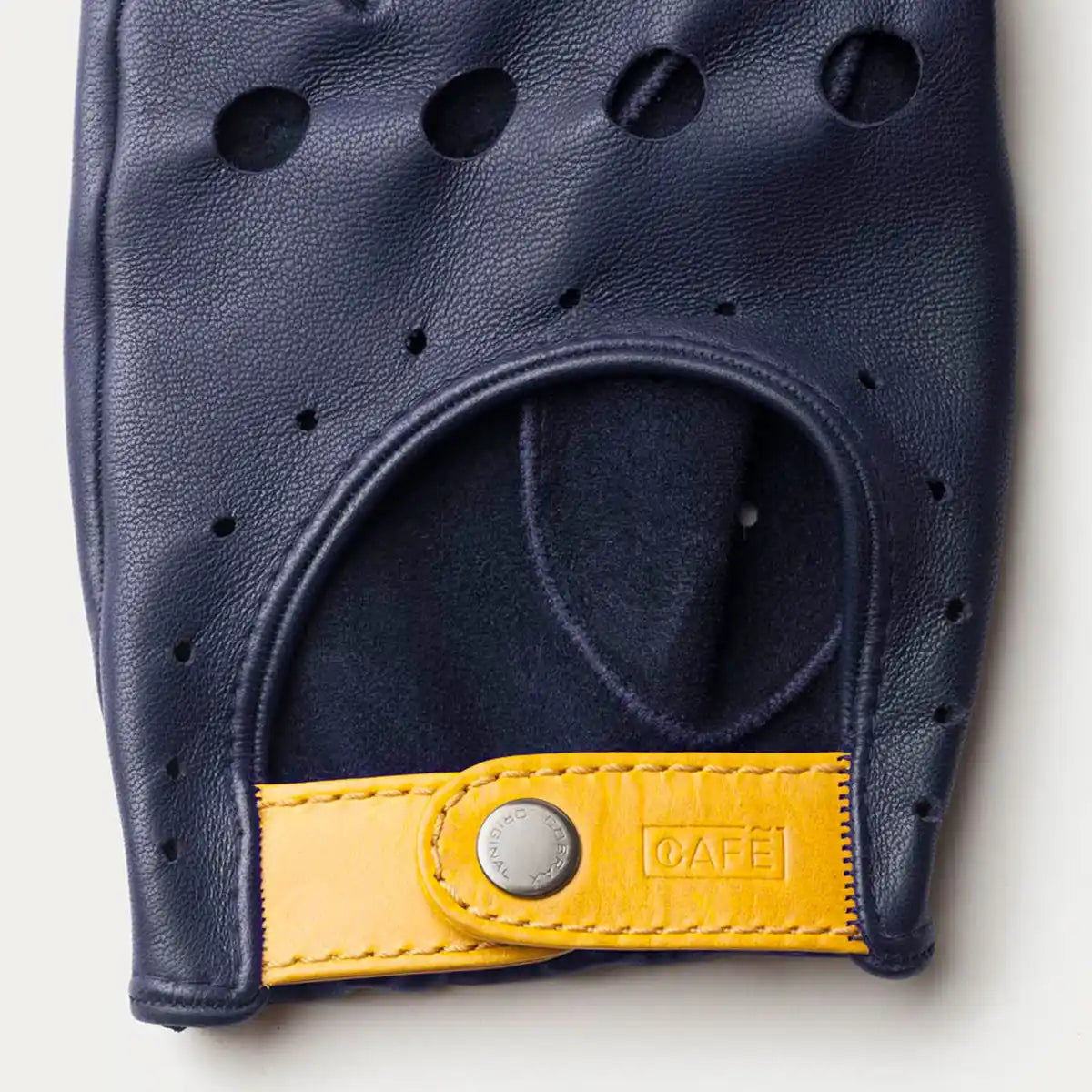 driving gloves blue leather