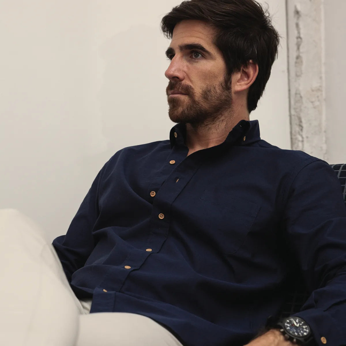 organic midnight blue shirt