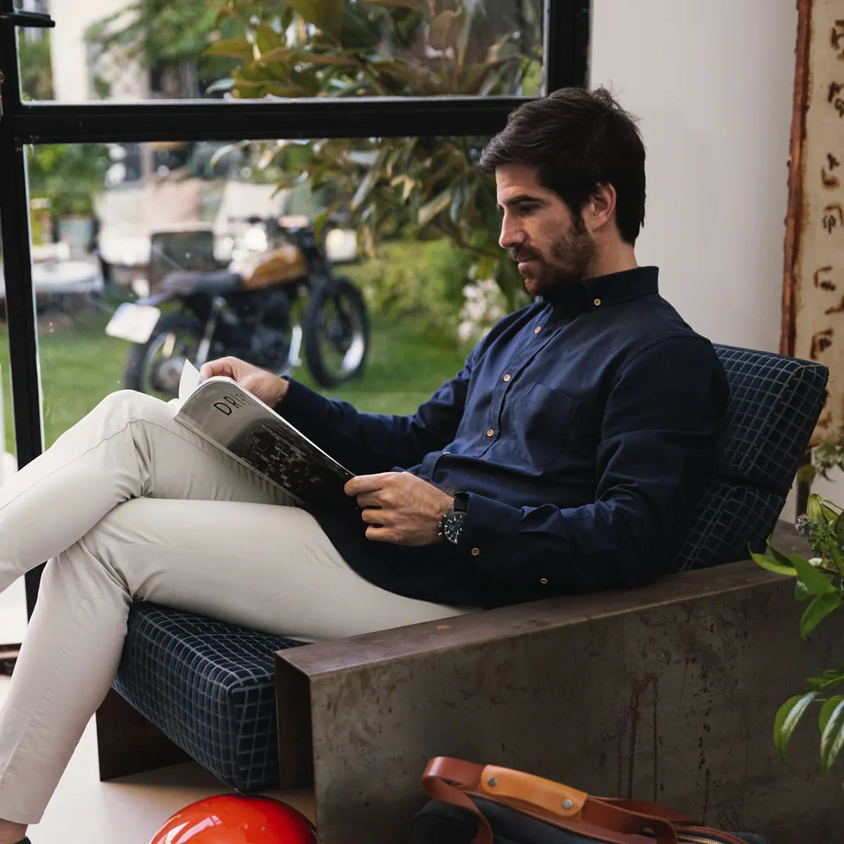 organic midnight blue shirt