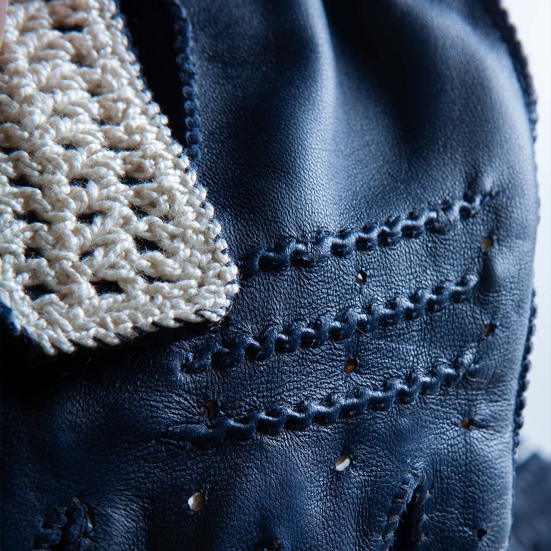 crochet driving gloves blue