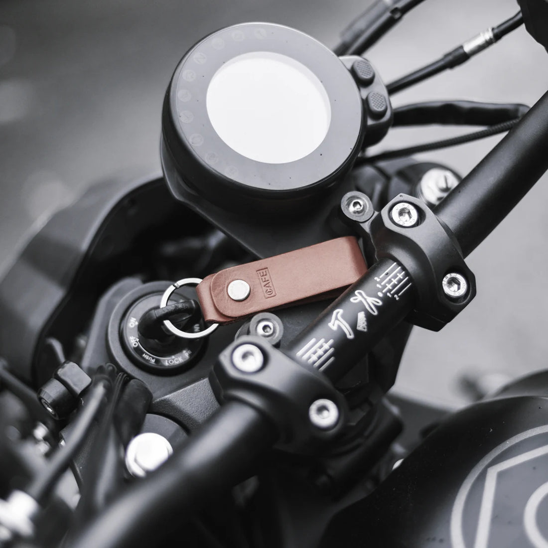 keychain leather brown