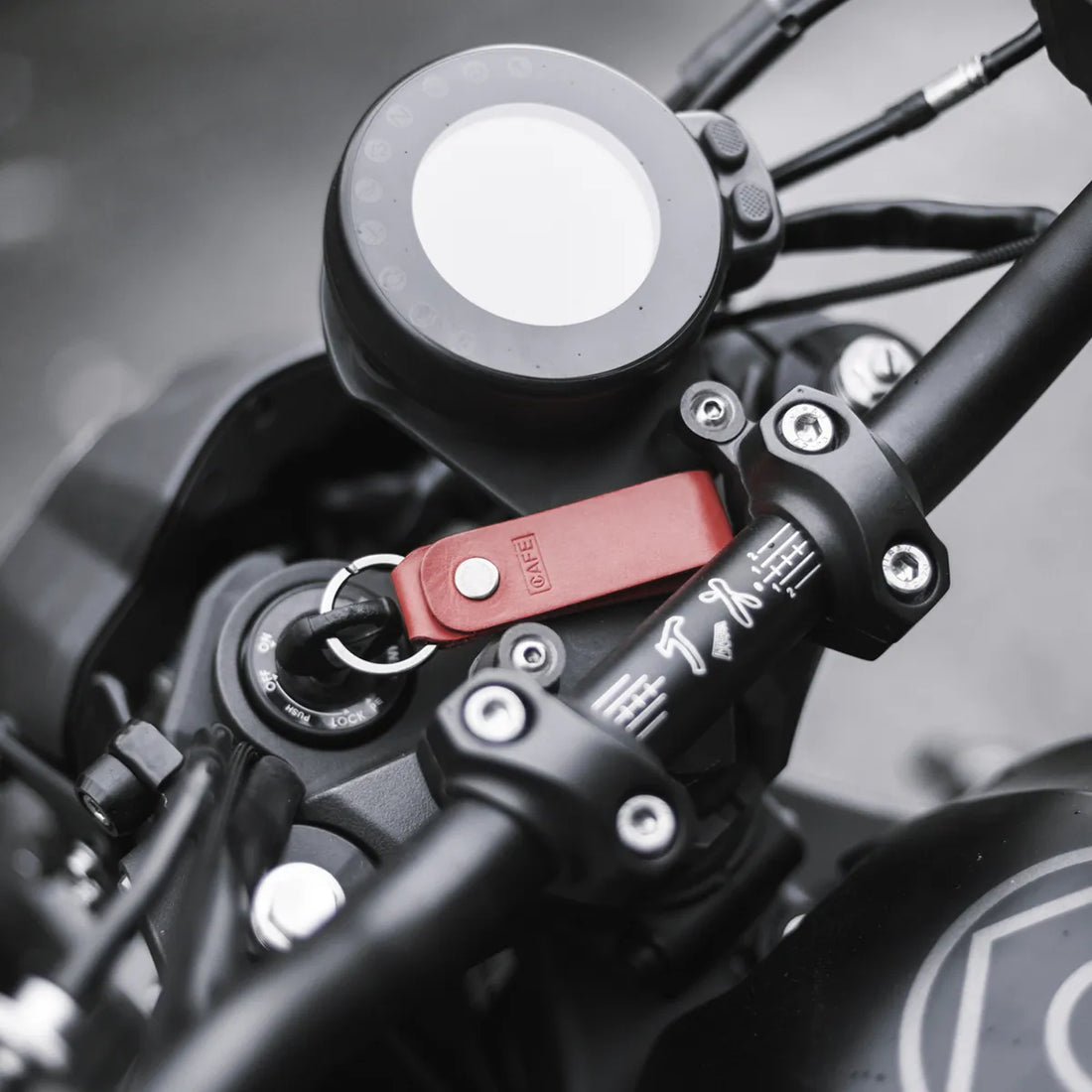 keychain leather red