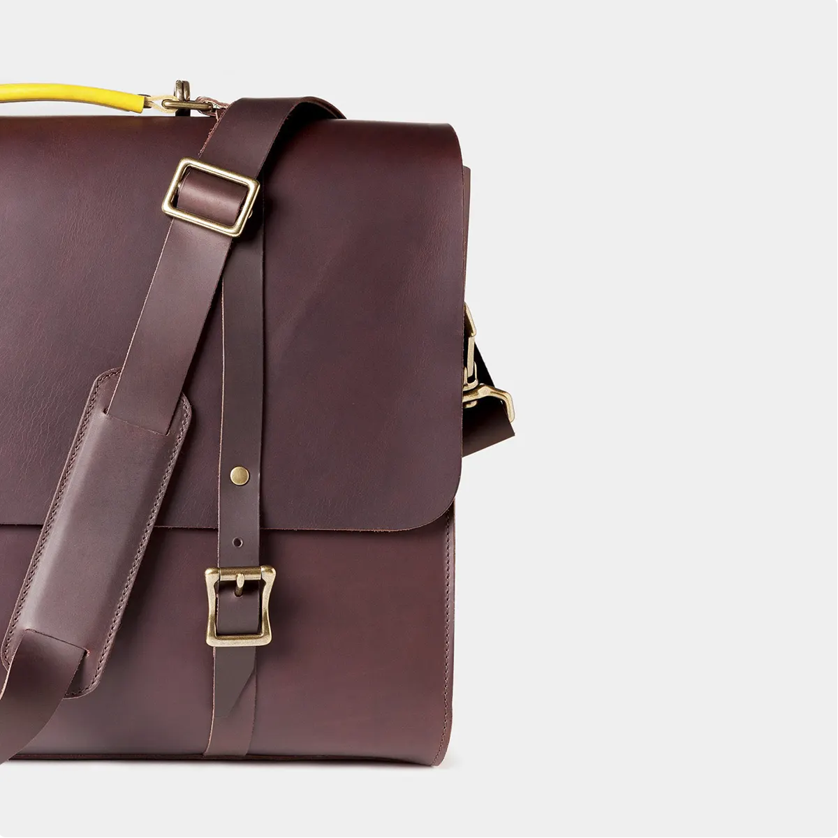 3-in-1 Leather Briefcase - Black Coffee