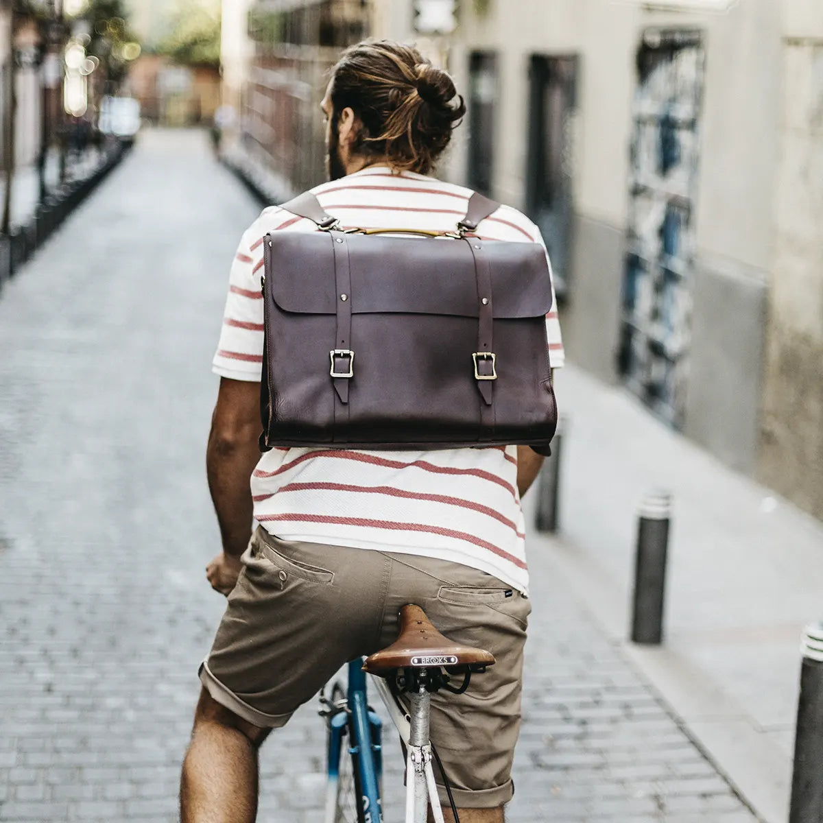 3-in-1 Leather Briefcase - Black Coffee