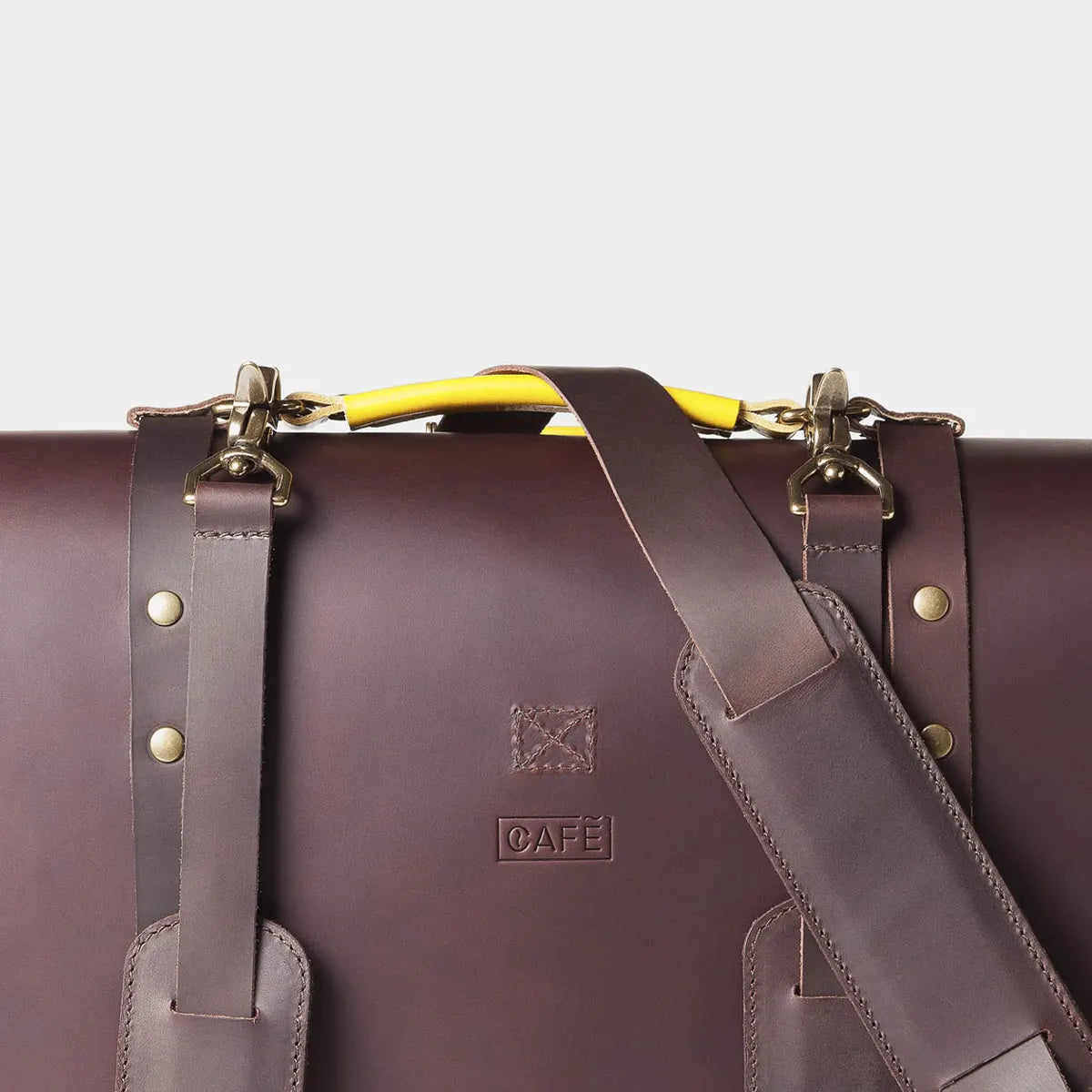 3-in-1 Leather Briefcase - Black Coffee