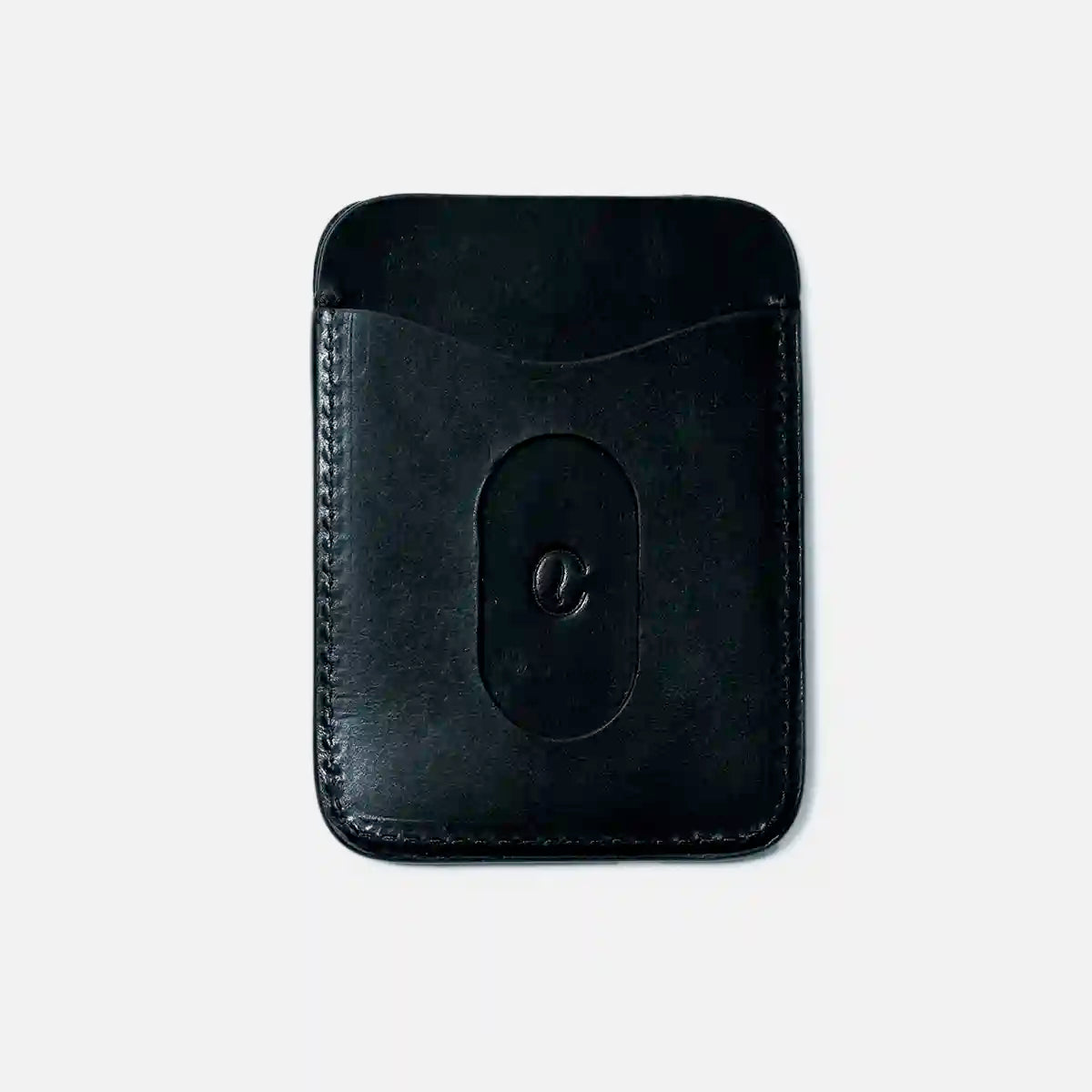 leather card holder all black back