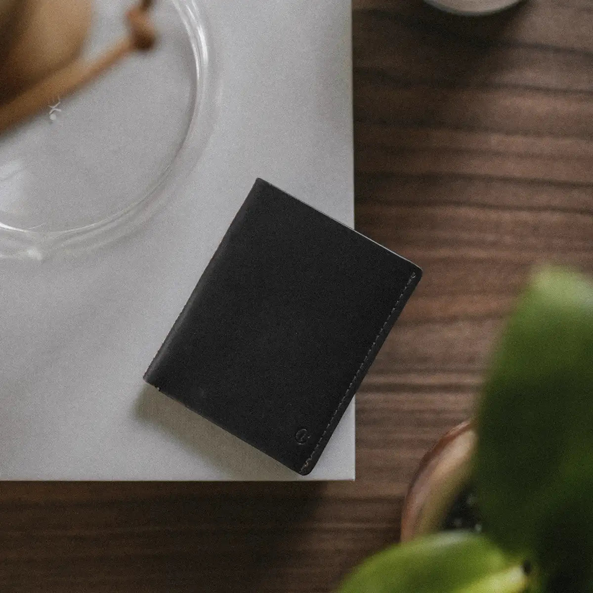 Ultra Slim Leather Wallet Jamaica - Black
