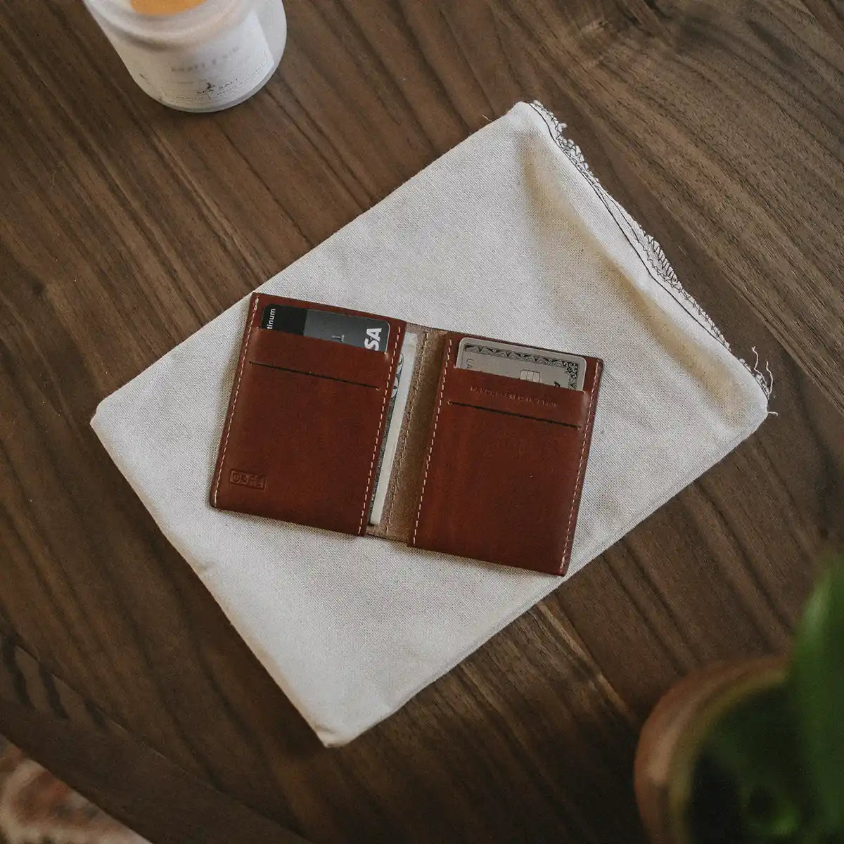 Ultra Slim Leather Wallet Jamaica - Roasted