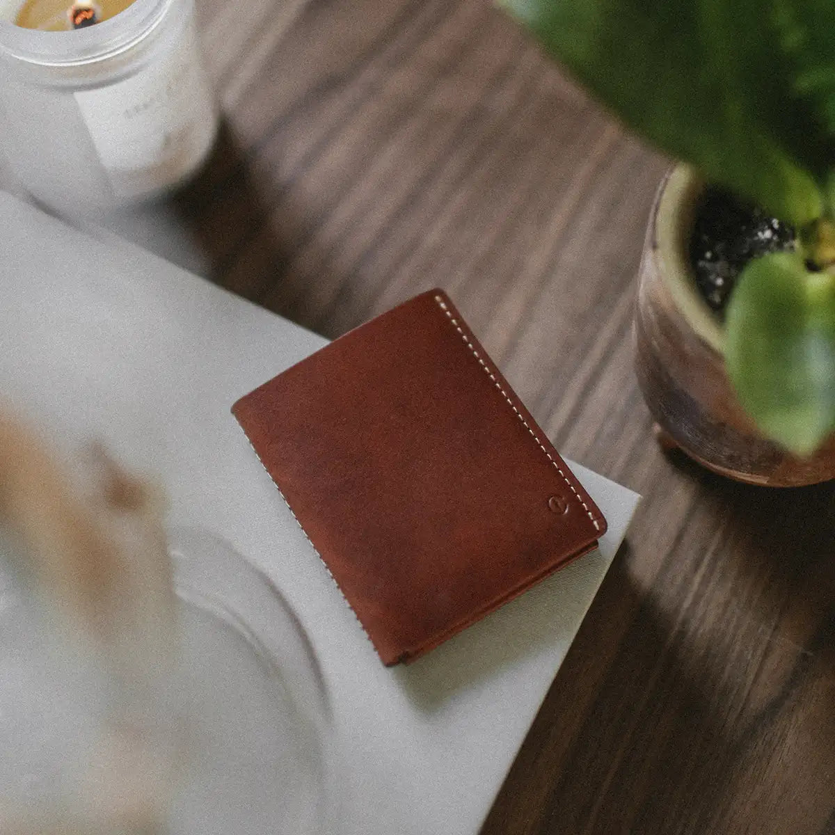 Ultra Slim Leather Wallet Jamaica - Roasted