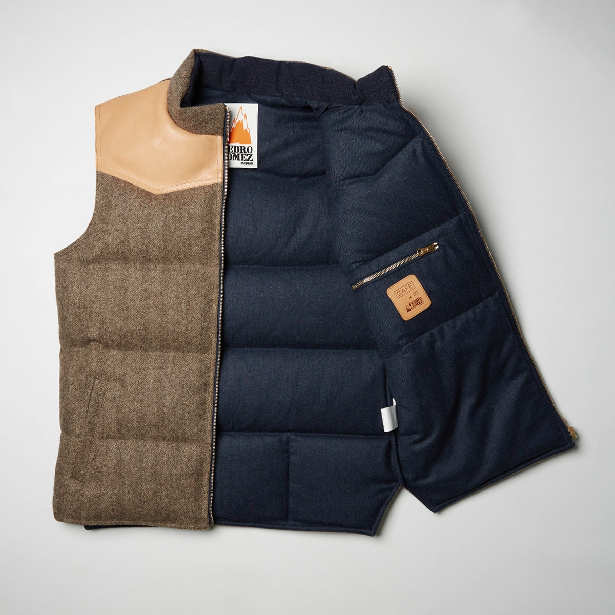 leather vest open