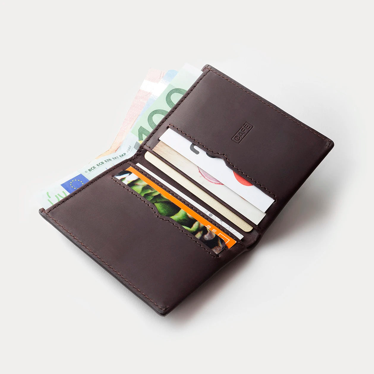 Slim Leather Wallet Costa Rica - Black Coffee