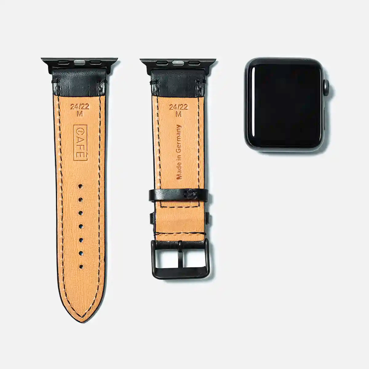 leather iwatch strap in black