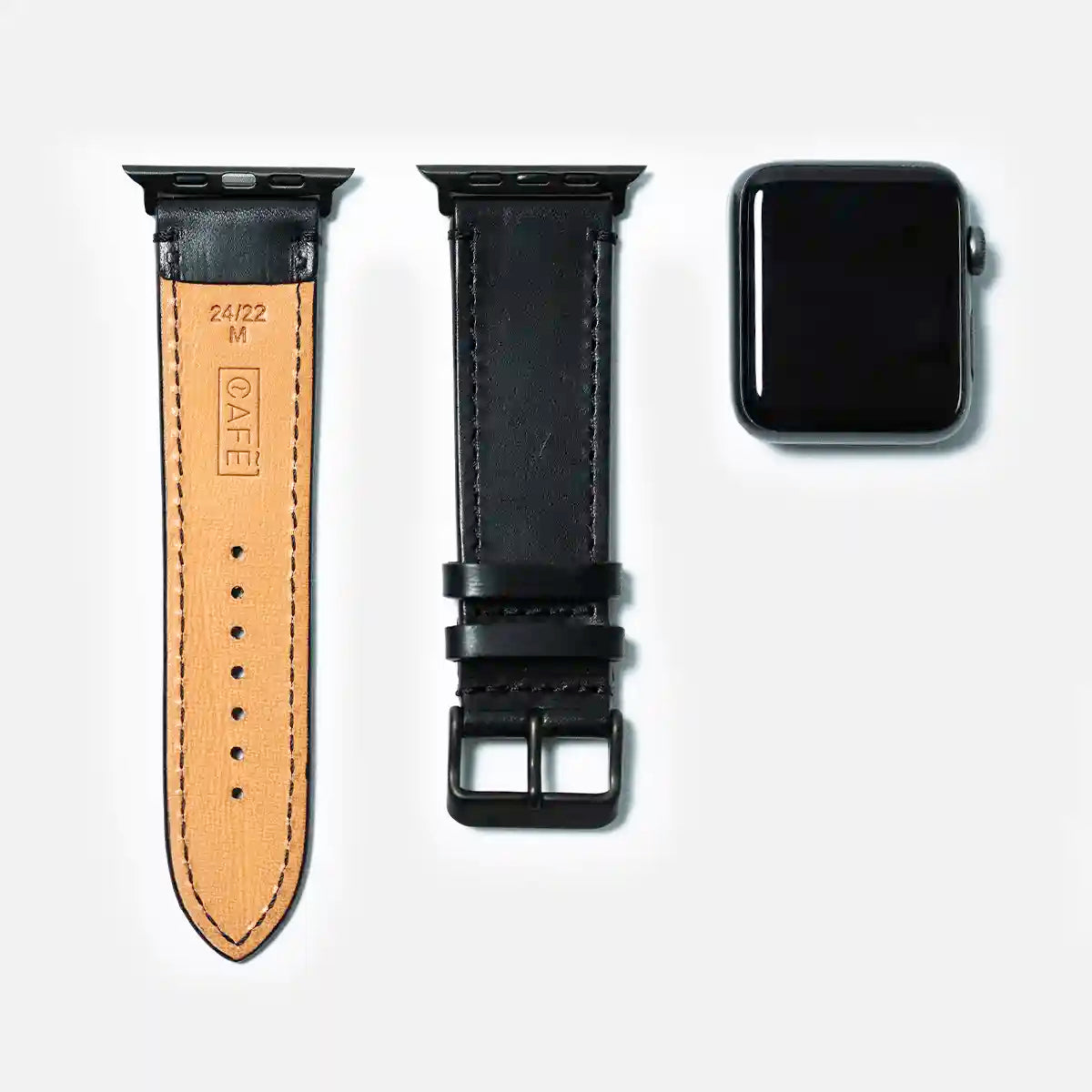 leather iwatch strap in black