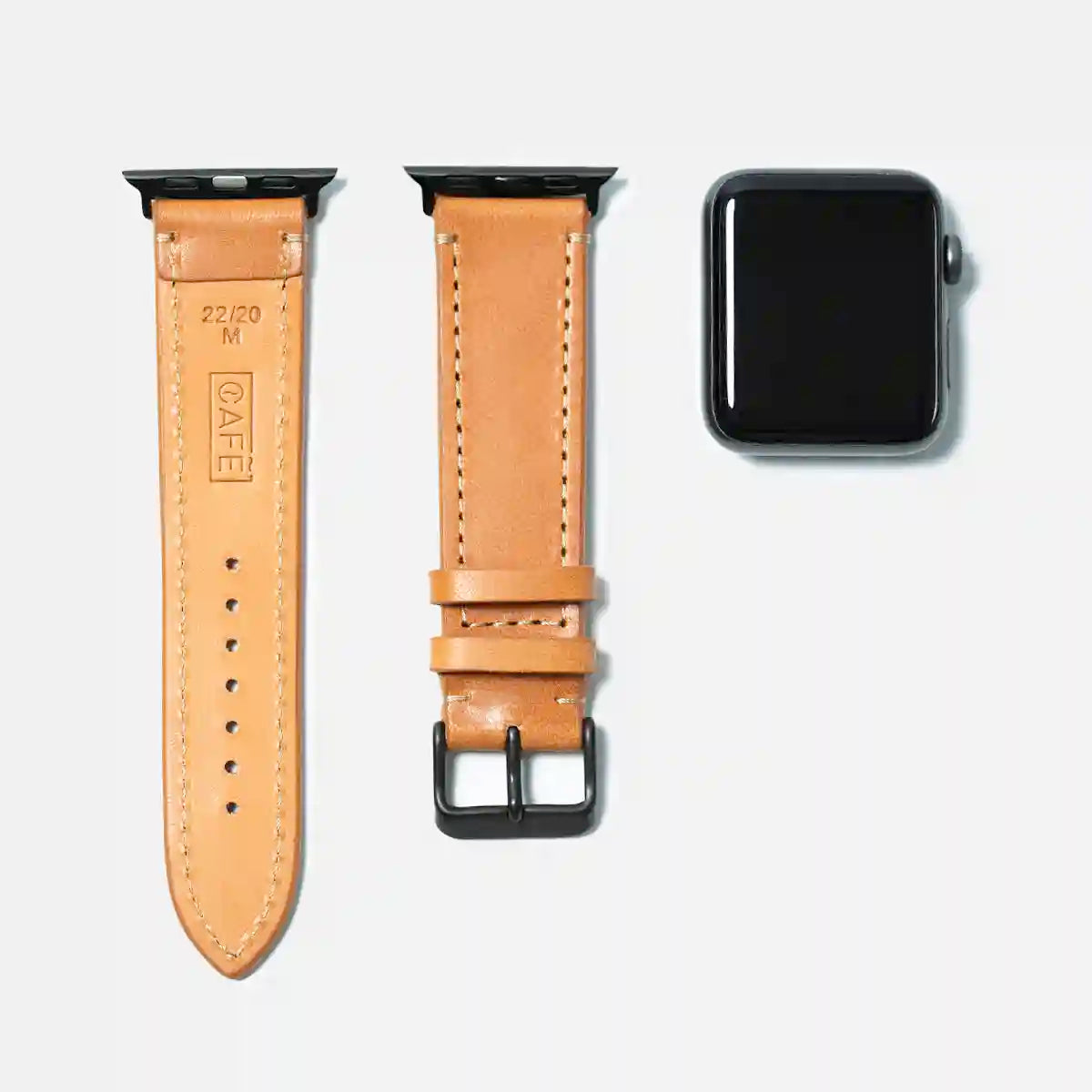 leather iwatch strap black steel roasted
