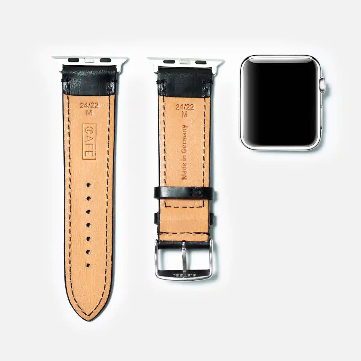 leather iwatch strap in black