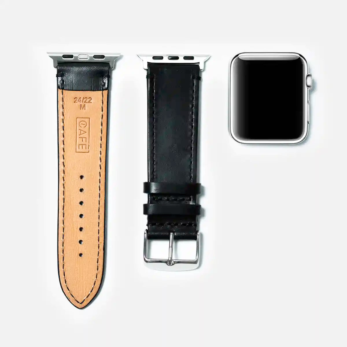 leather iwatch strap in black
