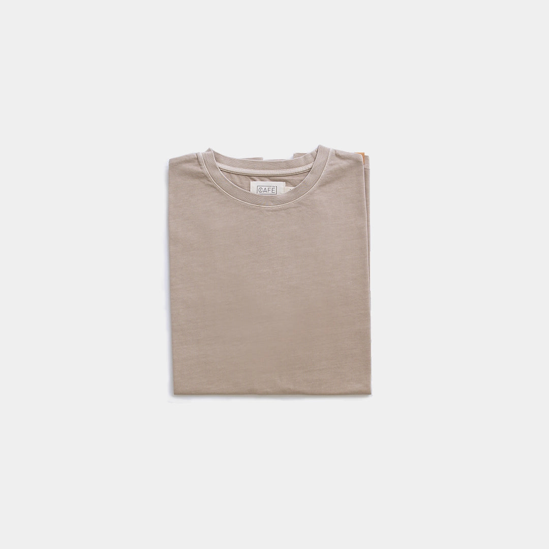 Organic Cotton Tee Light Brown Folded
