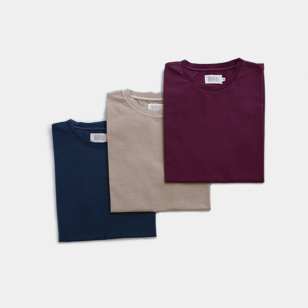 Organic Cotton Tee Pack Burgundy
