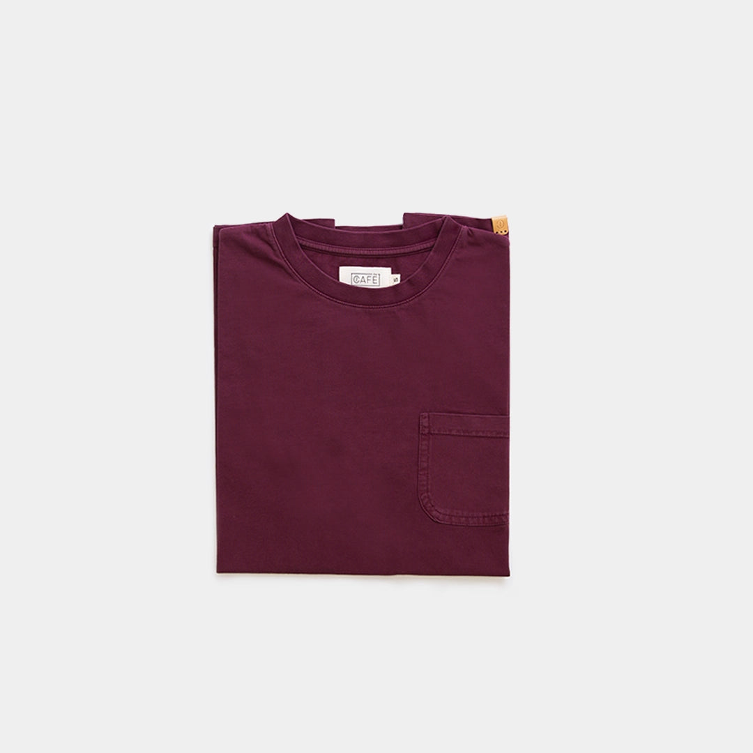 Organic Cotton Tee Folded Burgundy