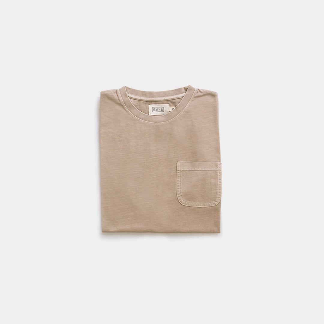 Organic Cotton Tee Light Brown Folded