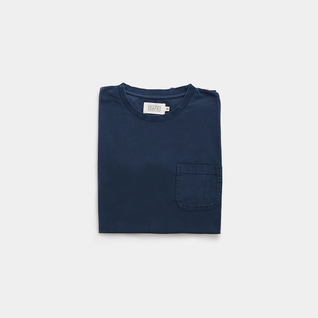 Organic Cotton Tee Pocket Folded Navy