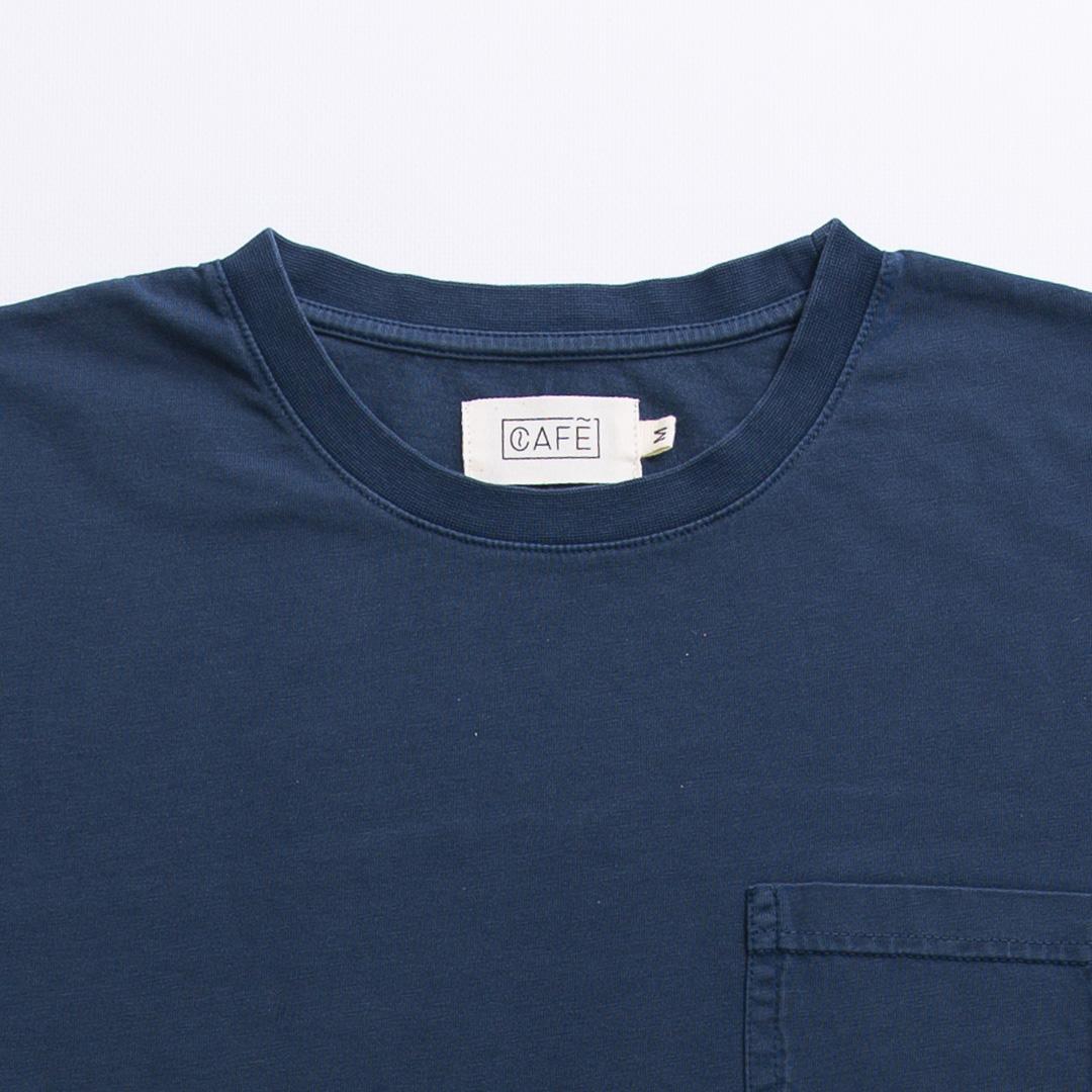 organic heavy bag tee navy neck