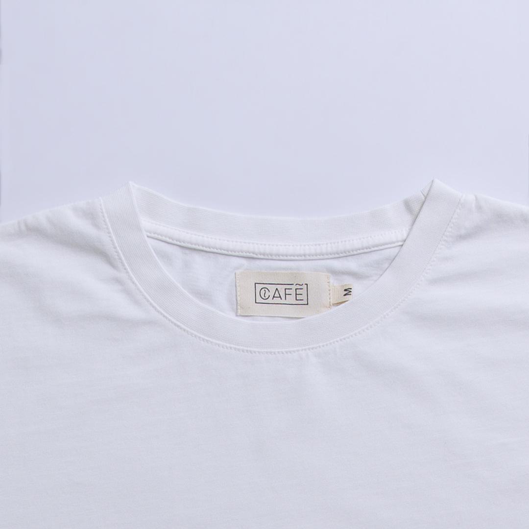 organic heavy bag tee white neck