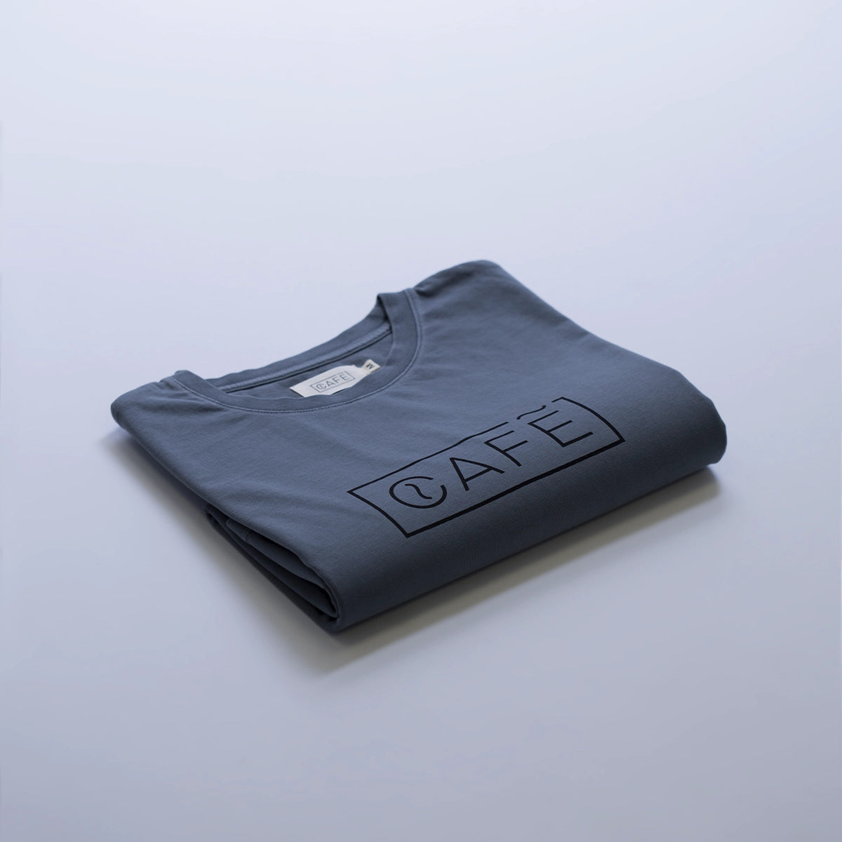 organic tee logo cafe charcoal folded